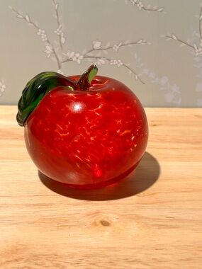 Vintage Art Glass Apple Paperweight